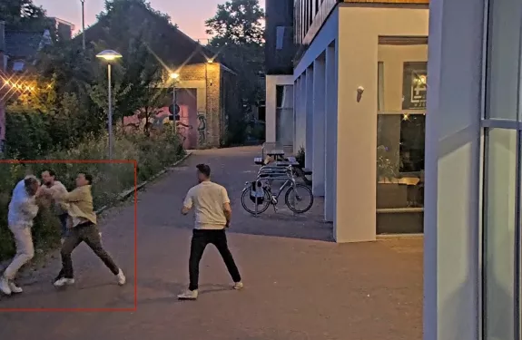 Camera view with violence detection AI