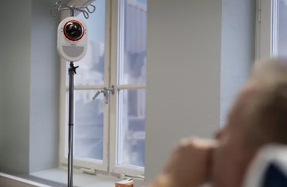 All-in-one audio-visual device for remote monitoring and communication