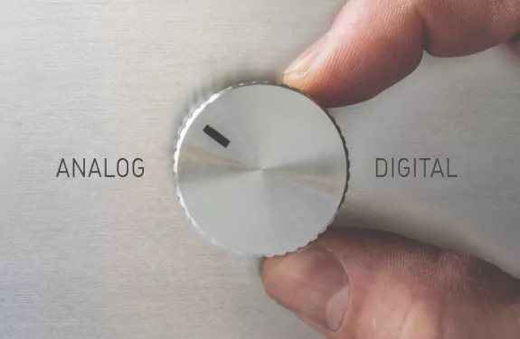Analog and digital button