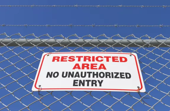 Restricted area using perimeter protection