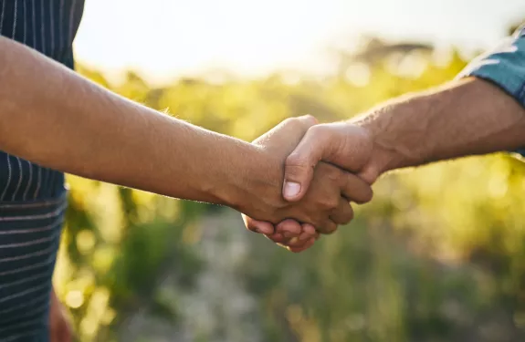 Handshake man and woman