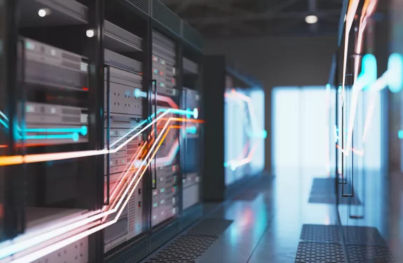 模糊的服务器大厅