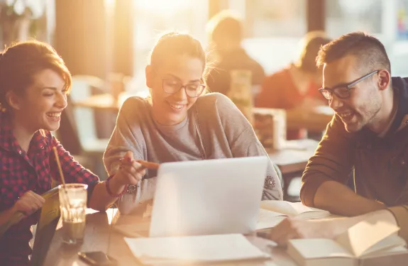 A group of young people enjoys safe learning