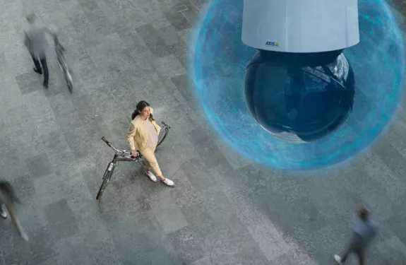 Camera with blue frame