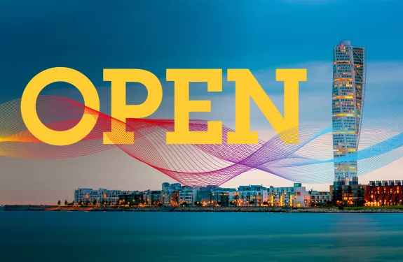 Malmo skyline with OPEN logo