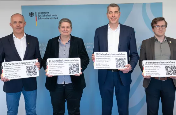 Photo of the BSI IT Security label handover