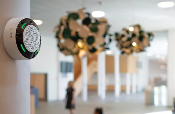 Air Quality Sensor placed on pillar