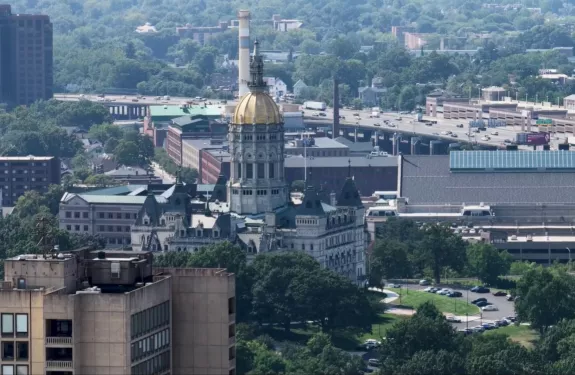 Aerial view of Hartford, Connecticut