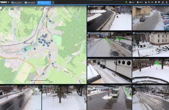 Kamery a senzory Axis v novém bezpečnostním systému iVISEC® města Jeseník fungují v 5G síti a využívají AI funkce.