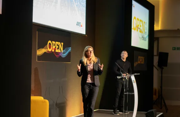 Linn Storang and Simon Emmons presenting at OPEN London