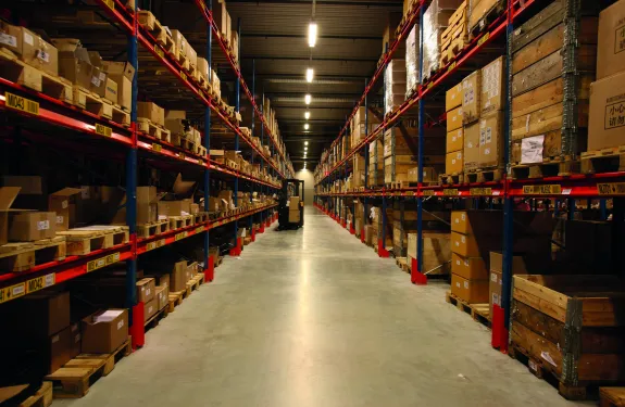 Logistics warehouse aisle