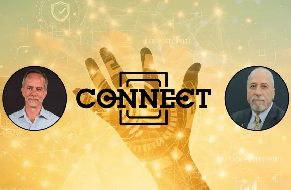 Connect podcast logo and headshots of host, James Marcella, and guest, Scott Dunn