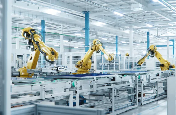 Camera monitoring manufacturing environment