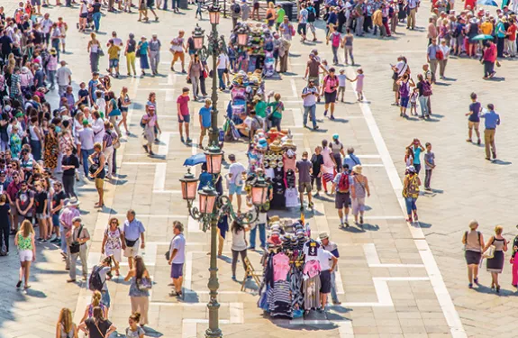 crowd people summer day