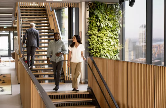 People walking on stairs