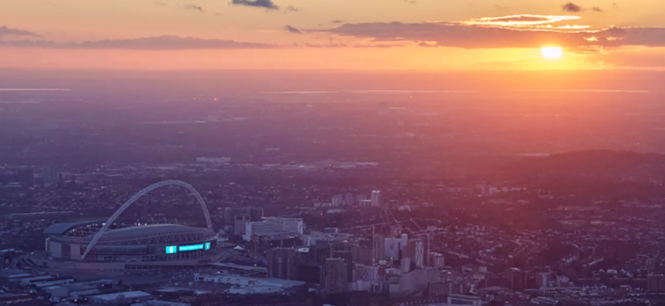 London skyline with Wembley Stadium