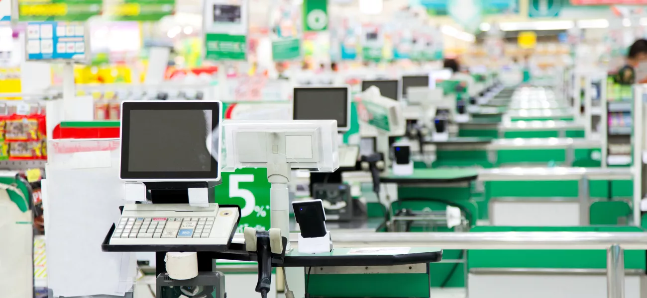 Row of cash registers