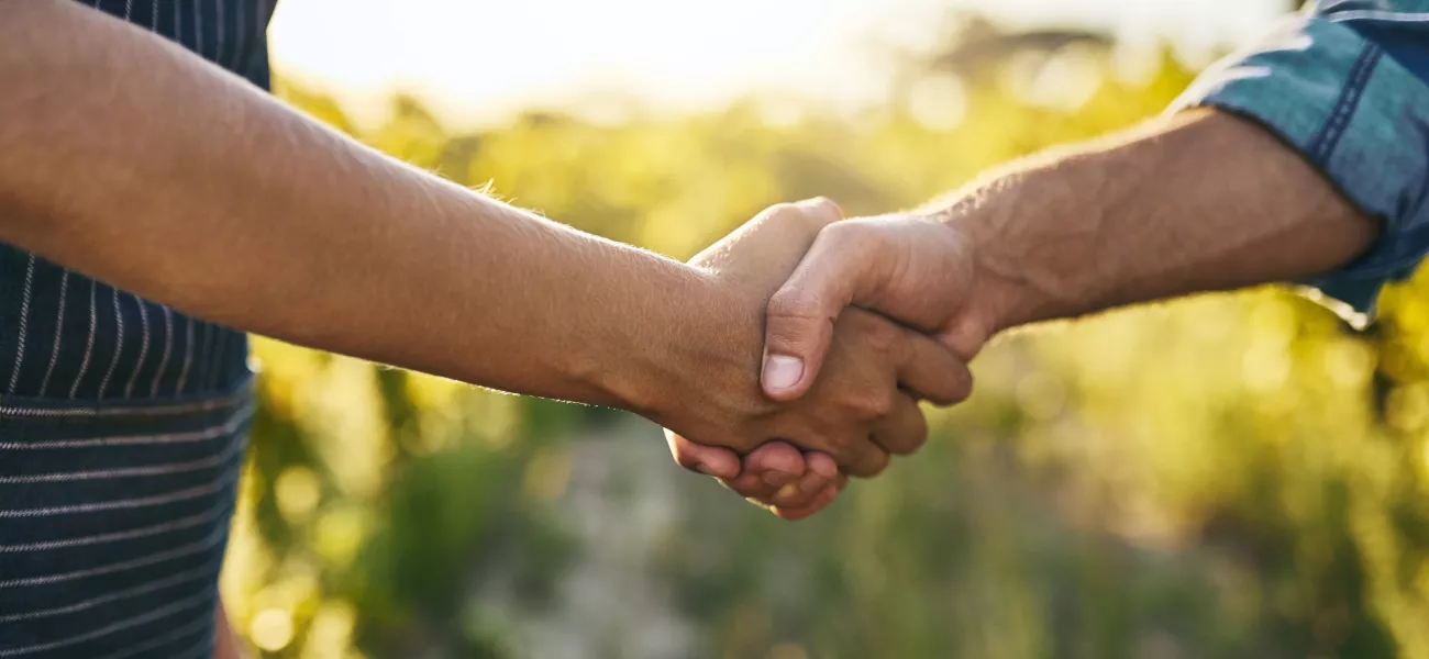 Handshake man and woman