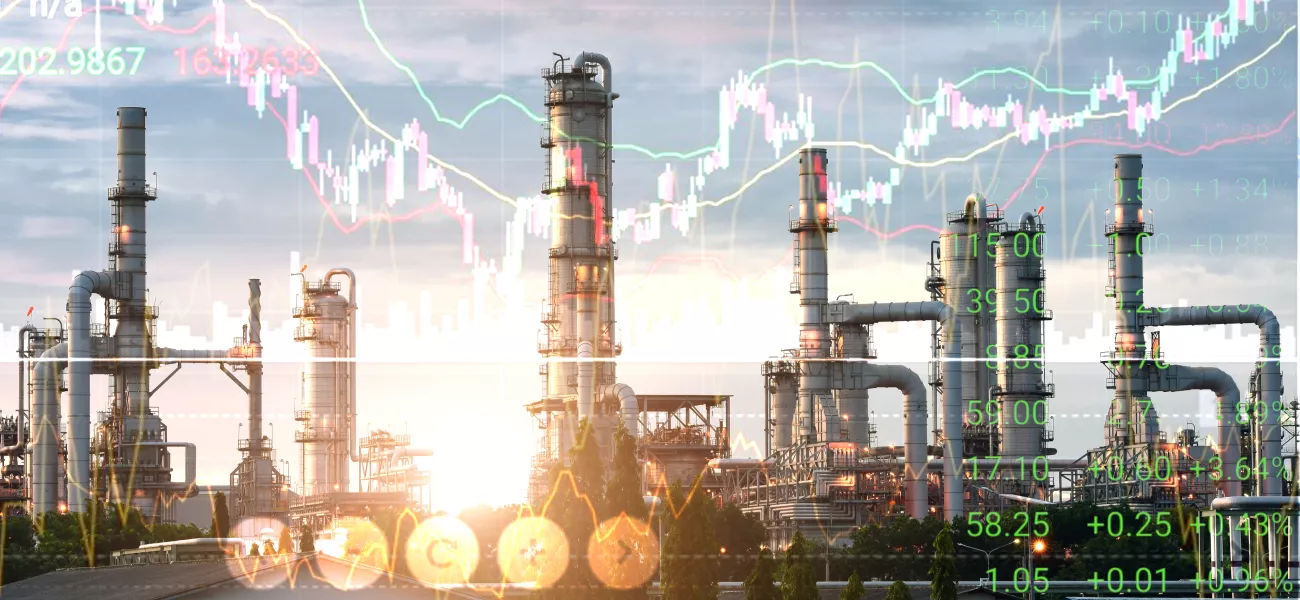 Oil business with graph overlays