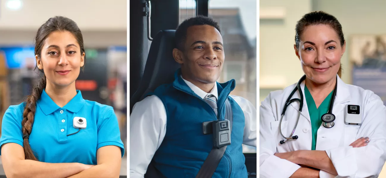 Body worn cameras in different use cases.