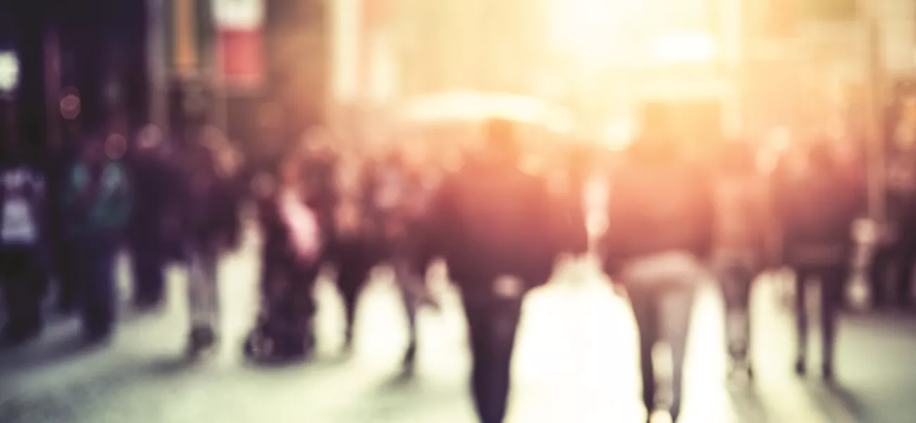 People walking in sunset, ensuring privacy