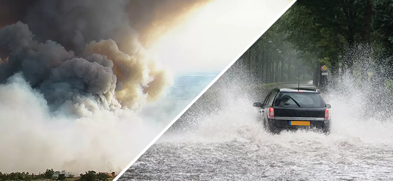 Extreme weather split image 