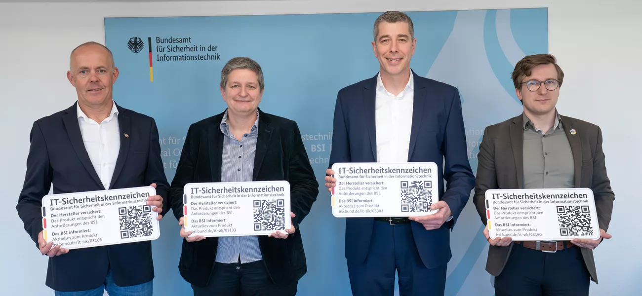 Photo of the BSI IT Security label handover