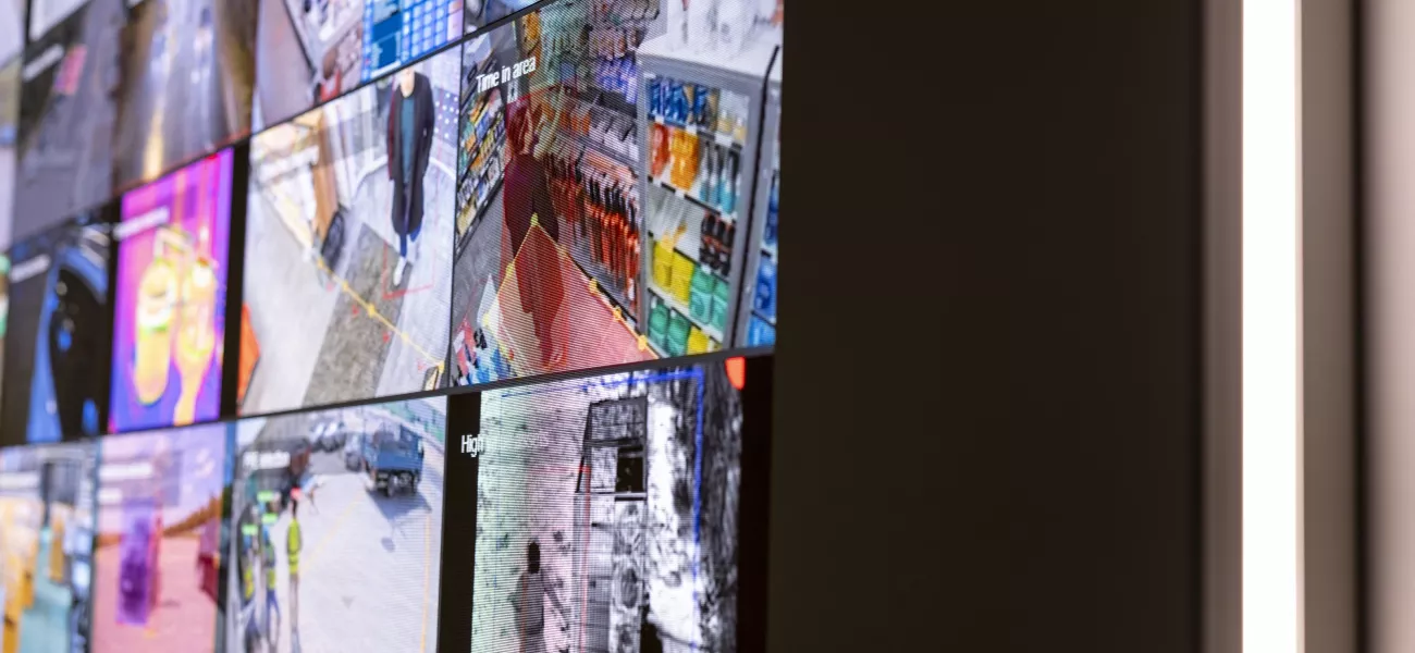 Display showing multiple camera feeds