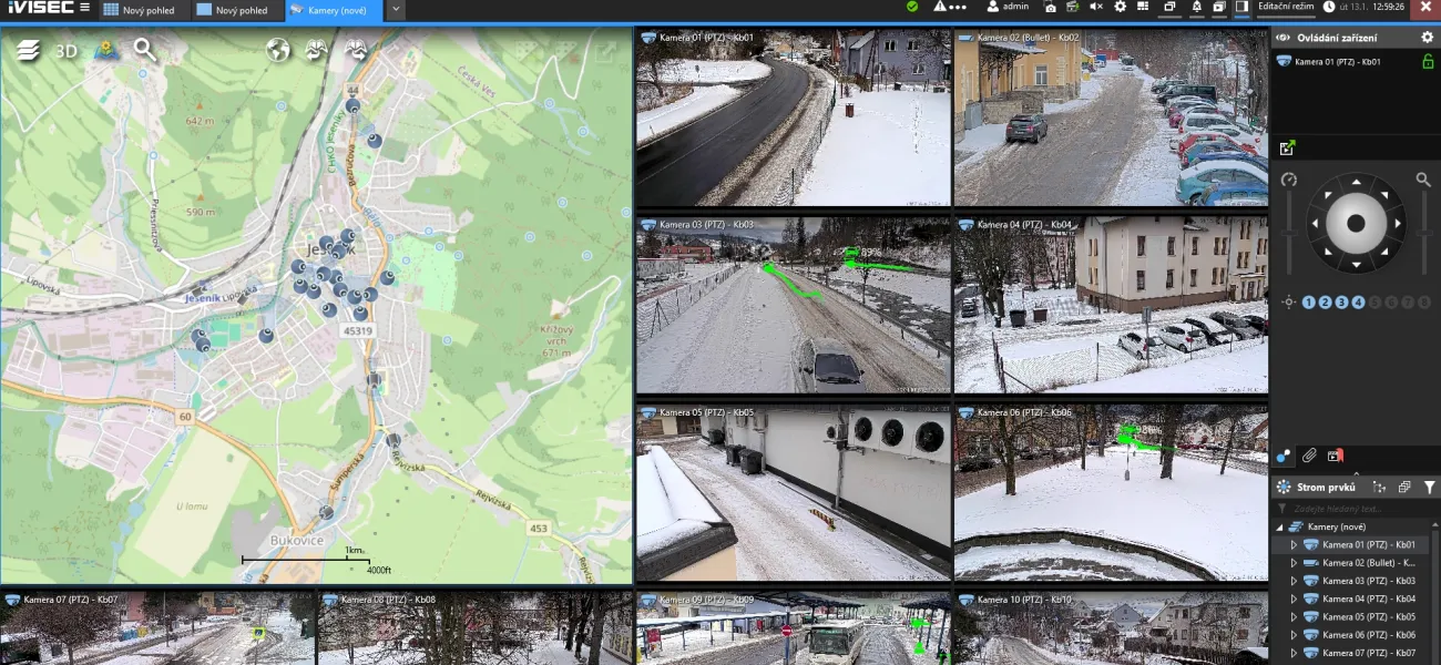 Kamery a senzory Axis v novém bezpečnostním systému iVISEC® města Jeseník fungují v 5G síti a využívají AI funkce.