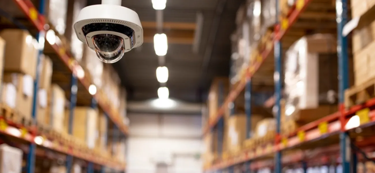Axis camera in logistics warehouse