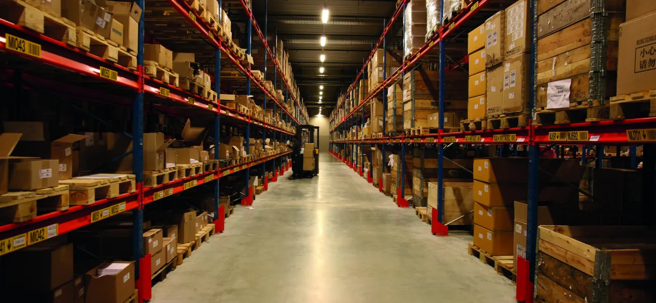 Logistics warehouse aisle