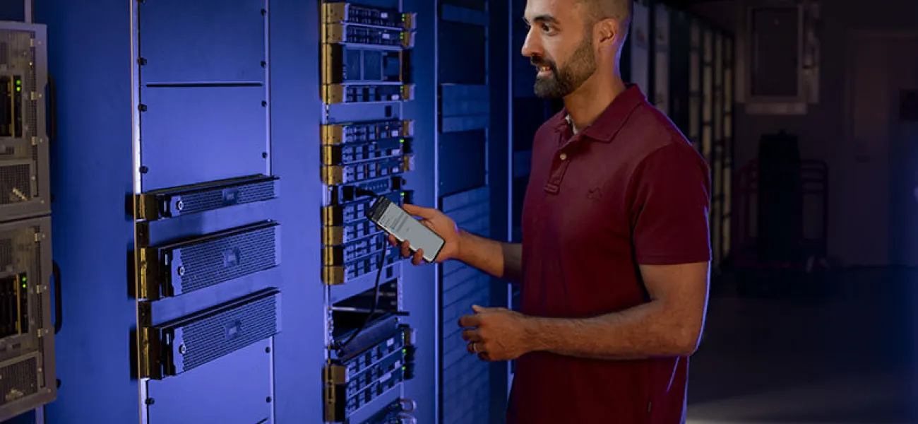 Technician in server room