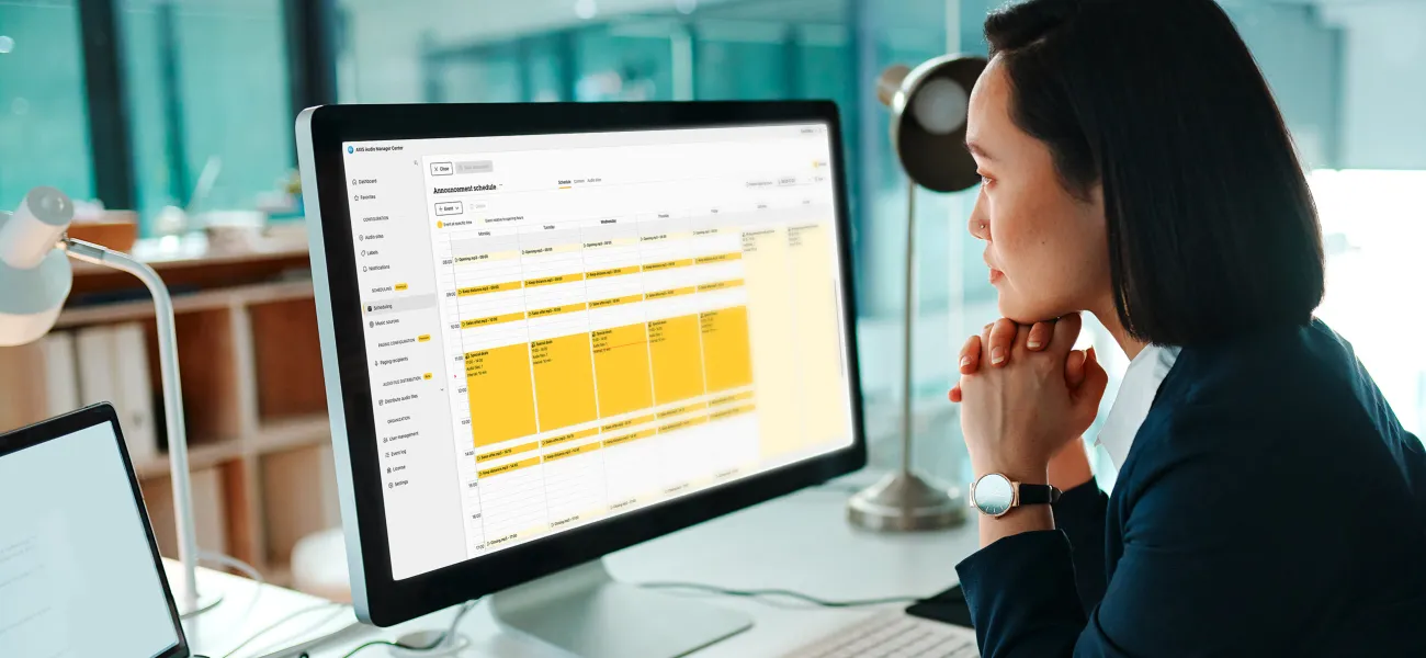 Business women looking at computer screen