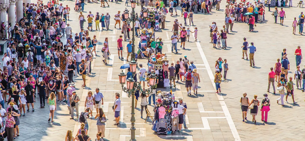 crowd people summer day