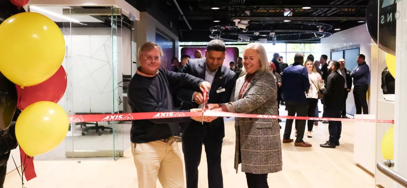 Ribbon cutting at the grand opening of the Vancouver Axis Experience Center