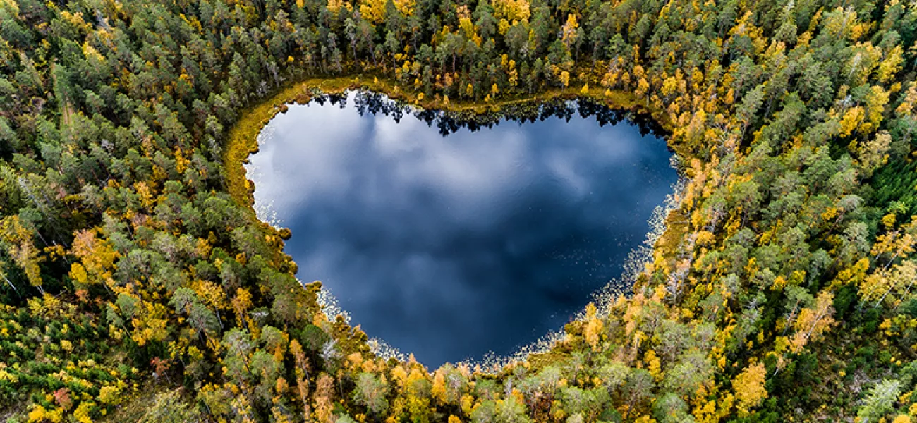 Heart shaped lake for sustainability