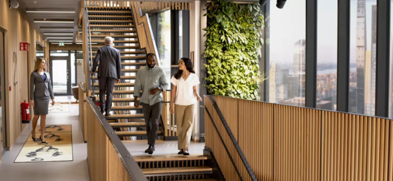 People walking on stairs