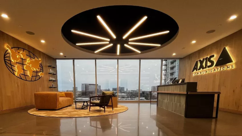 Dallas Experience Center reception area overlooking the city