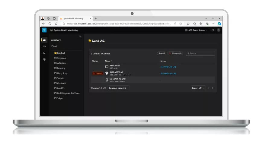 Health Monitoring for AXIS Camera Station Pro