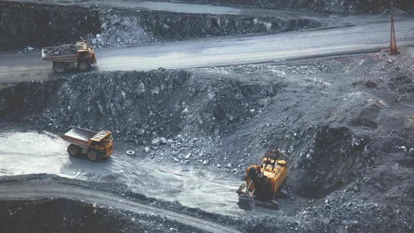 Dumptrucks open pit