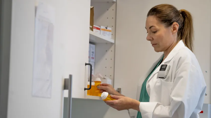 A body worn camera worn by a healthcare personell