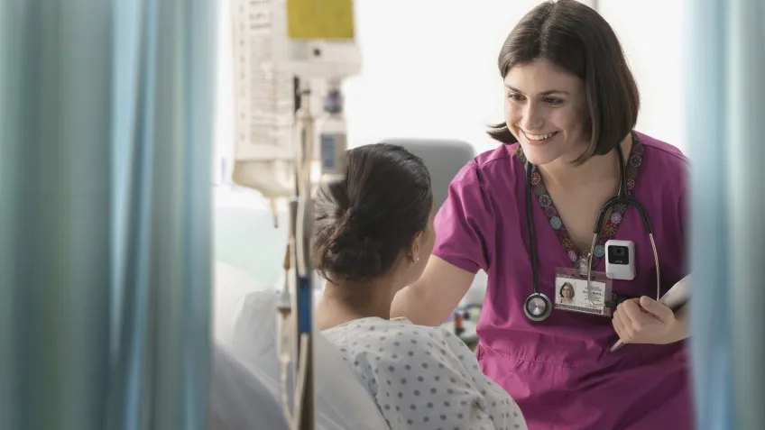 Healthcare worker wearing an EMS body camera
