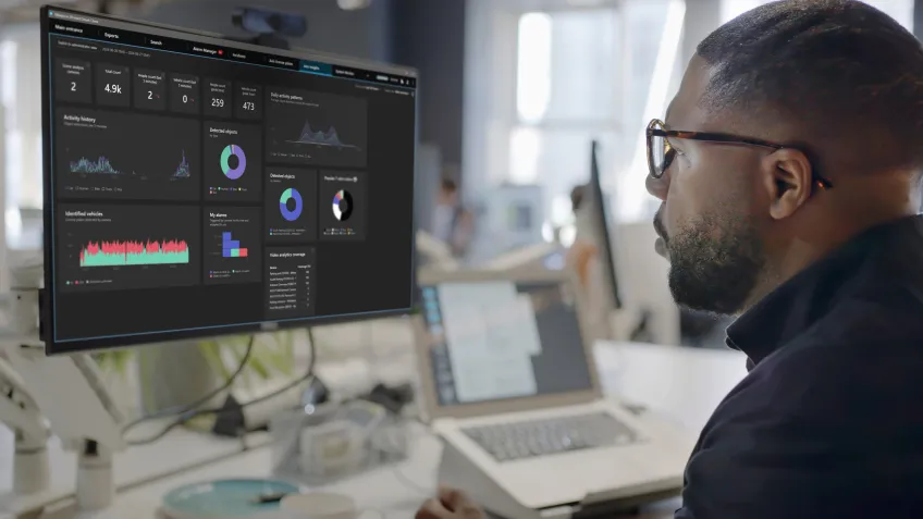 Man looking into computer secreen