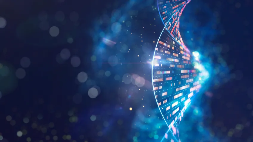 Conceptual image of DNA as an emerging biometric technique