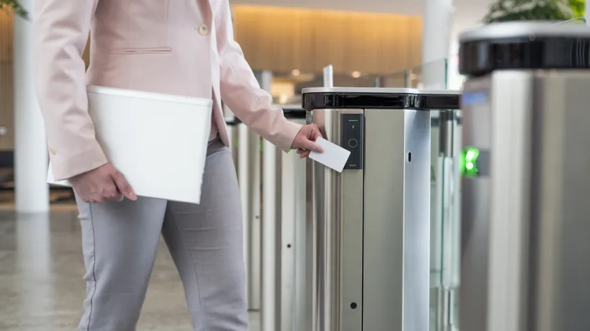 Card credential used to gain access to an office building