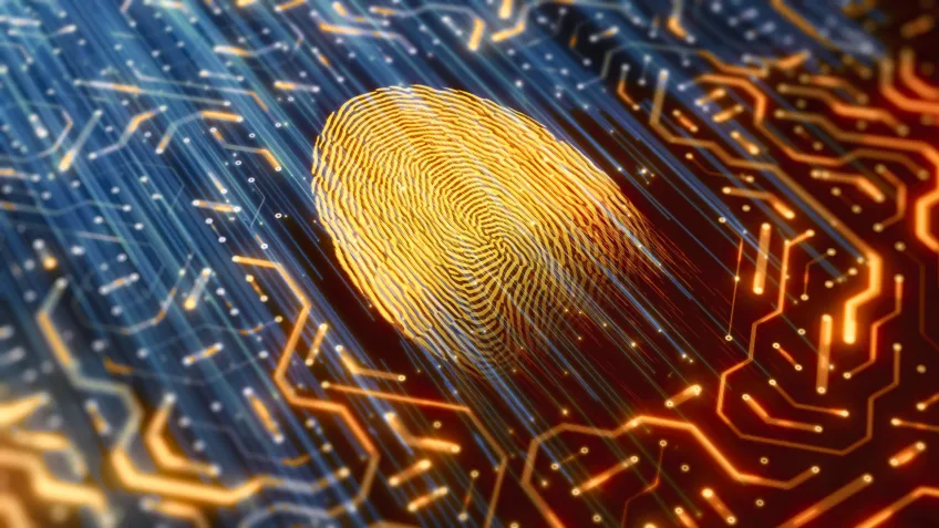 Conceptual image of a fingerprint, a biometric access control type