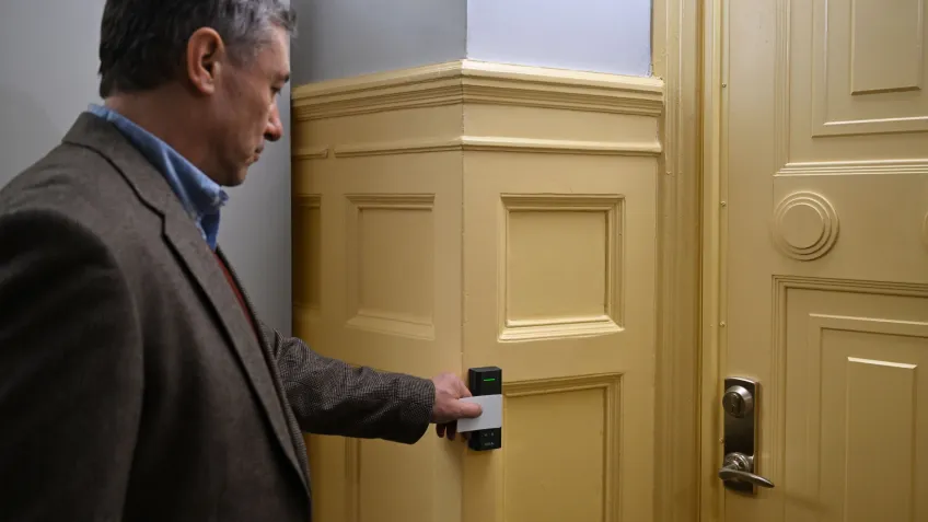 Physical access control used in an school building