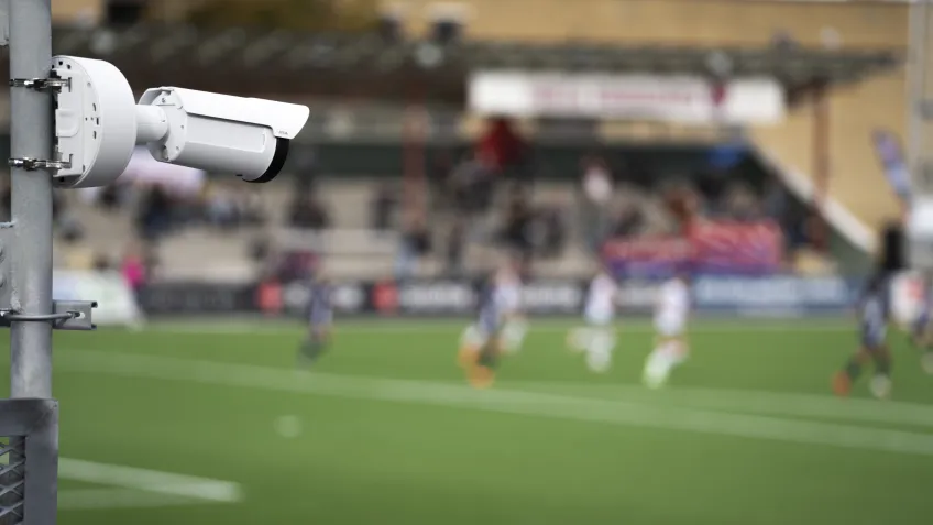Mobile video surveillance installed at a football game