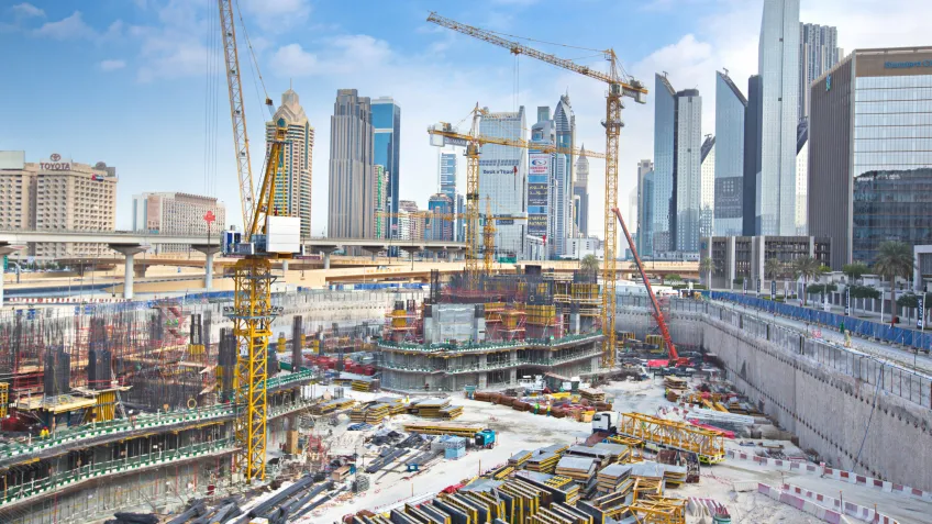 A construction site that would benefit from remote video surveillance cameras