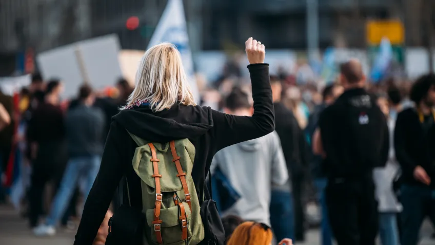 Female protester